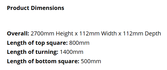 2.7m Federation Round Post 2700 x 115 sq  H3 Treated Pine