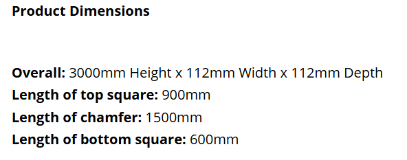 3.0m Chamfered & Fluted Post 3.000 x 112 sq H3 Treated Pine 