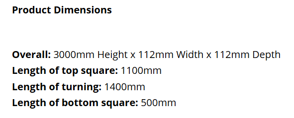 3.0m Square Turned Post 3000 x 112 sq H3 Treated Pine
