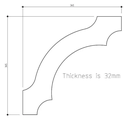 #5 Verandah Bracket 345x345x32 H3 Treated Pine