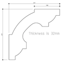#9 Verandah Bracket 300x300x32 H3 Treated Pine