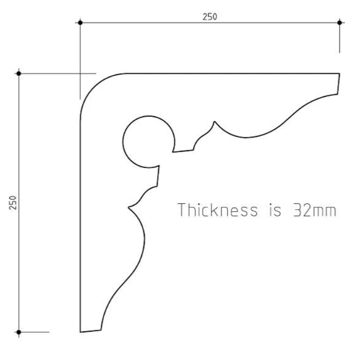 #13 Verandah Bracket 250x250x32 H3 Treated Pine