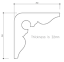 #13 Verandah Bracket 250x250x32 H3 Treated Pine