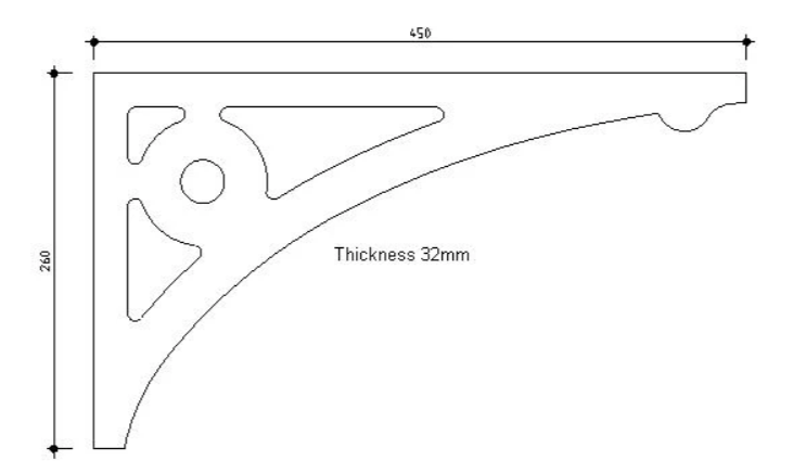 #21 Verandah Bracket 450x260x32 H3 Treated Pine