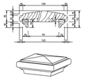 90mm Pyramid Post Capital  H3 Treated Pine (fits 90mm post)
