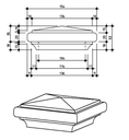 100mm Pyramid Post Capital H3 Treated Pine (fits 100mm post)