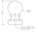 65mm Ball Fence Capital 105x65 0 H3 Treated Pine