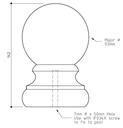 93mm Ball Fence Capital 140x93 H3 Treated Pine