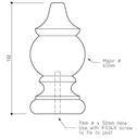 65mm Windsor Fence Capital 130x65 H3 Treated Pine
