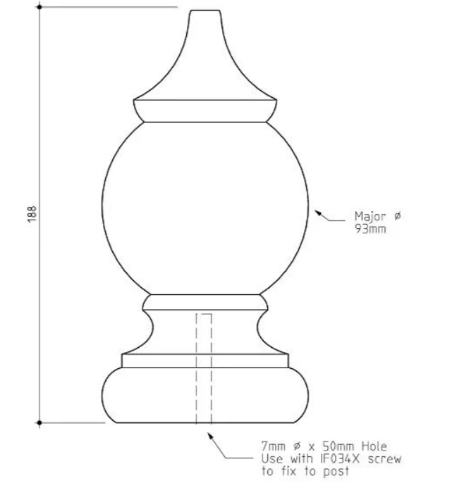 93mm Windsor Fence Capital 185x93 H3 Treated Pine