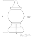 93mm Windsor Fence Capital 185x93 H3 Treated Pine