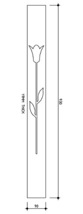 Tulip Baluster Panel 930x90x19 H3 Treated Pine
