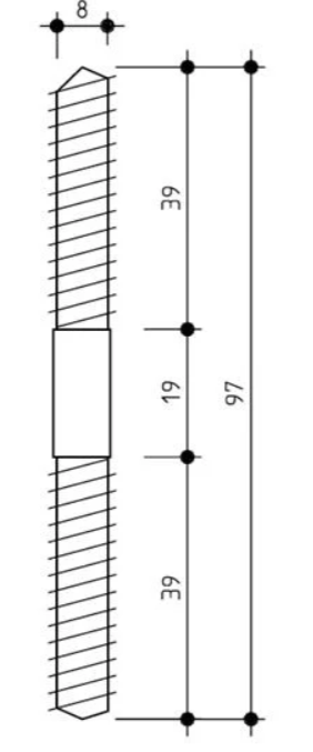Double Ended Galvanised Screw 100 x 8 Ø