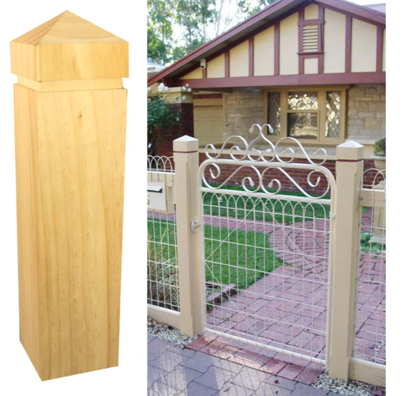 90mm Pointed Post Capital H3 Treated Pine (fits 90 mm post)   