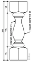 Tasman Frieze Spindle 200 x 42 sq H3 Treated Pine