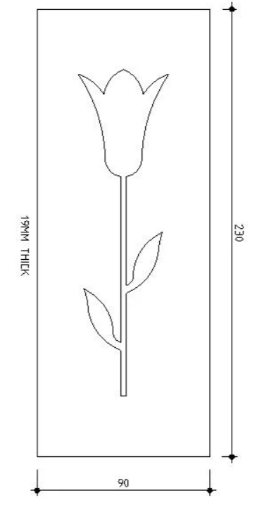 Tulip Frieze Panel 230 x 90 x 19 H3 Treated Pine