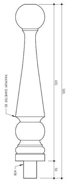 Roof Finial Top 450 x 85 H3 Treated Pine