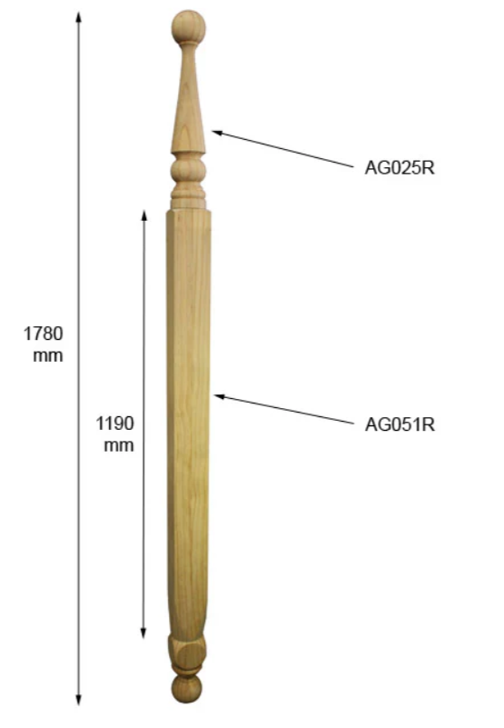 Roof Finial Top 450 x 85 H3 Treated Pine
