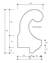 Gooseneck Roof Finial No.1 390 x 225 x 64 H3 Treated Pine