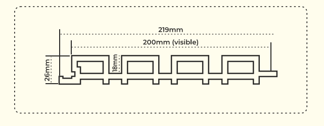 Wood EVO Deep Castellation Cladding White  216x33 3.6 (buy 79 or less)