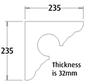 No 27 Verandah Bracket 235x235x32 H3 Treated Pine
