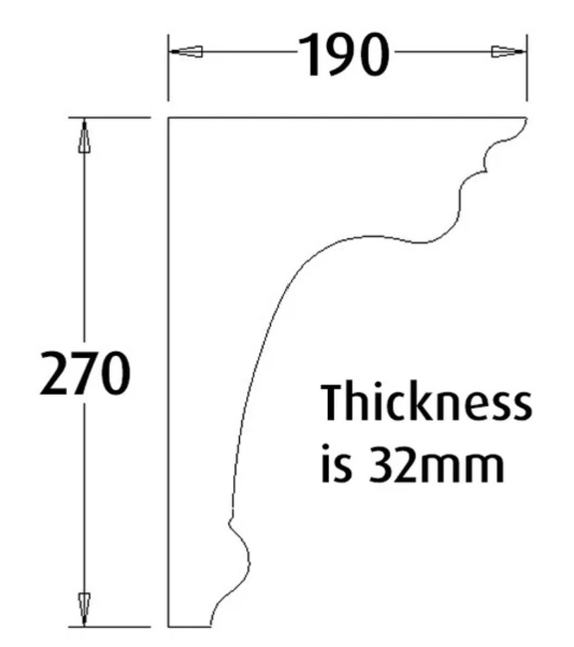 No 22 Verandah Bracket 190x270x32 H3 Treated Pine