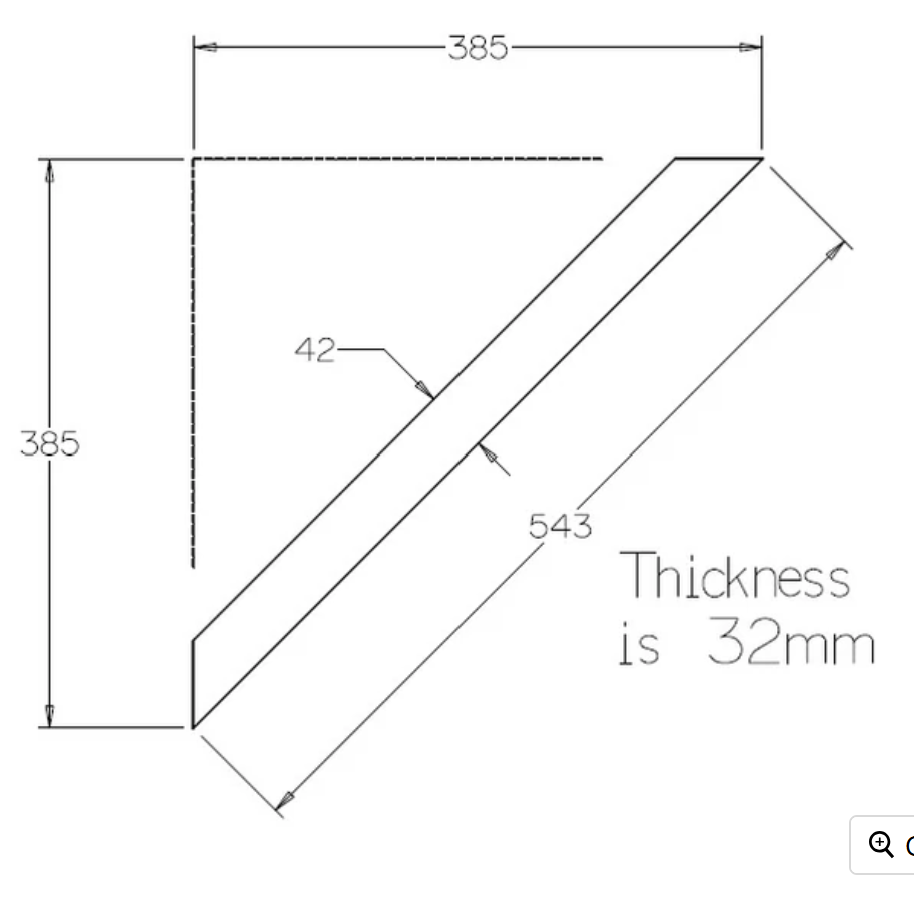 No 28 Verandah Bracket 385x385x32 H3 Treated Pine