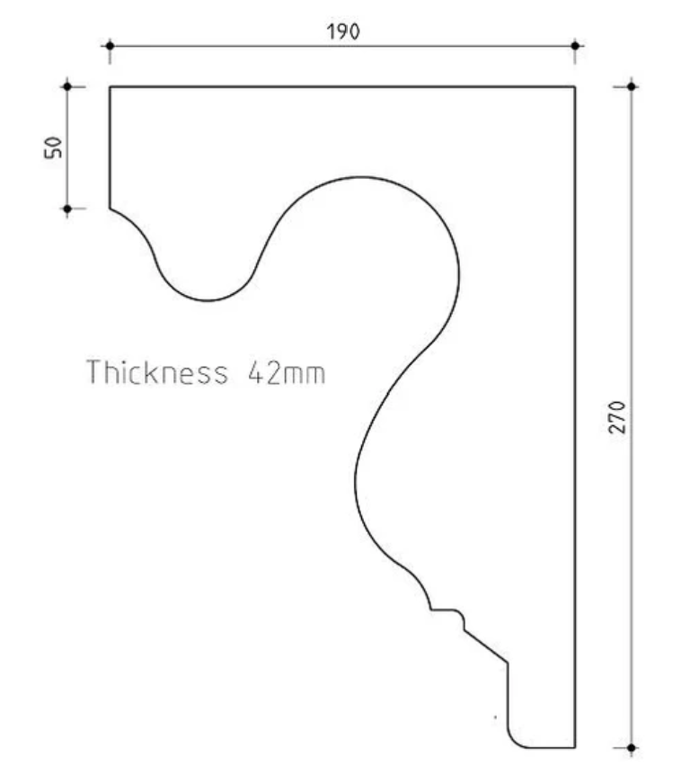 Eave Bracket #2 190x270x42 H3 Treated Pine