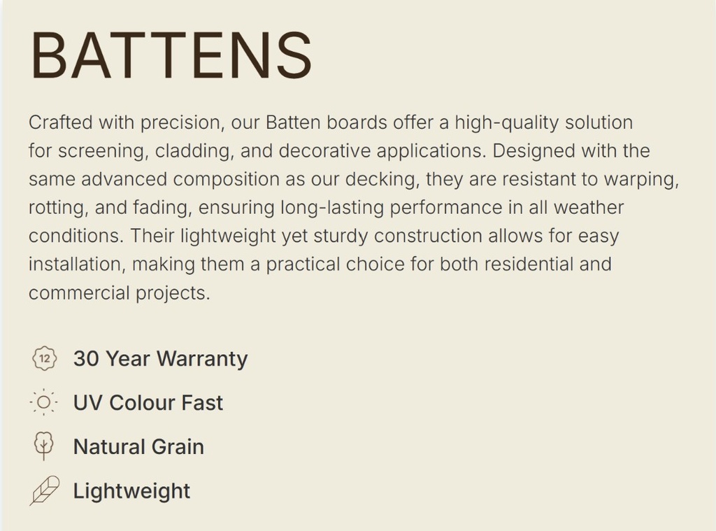 Wood Evo Screening/Batten Blackbutt 50x25 5.4