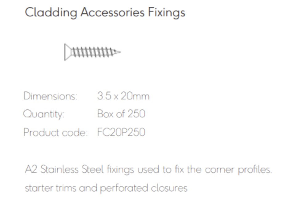 Millboard Envello Screws A2 Stainless 20mmx3.5 Box 250