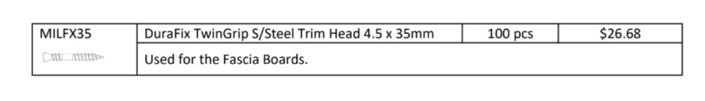 Millboard Envello Screws Durafix TwinGrip Trim Head 4.5x35mm 100 (for fascia)