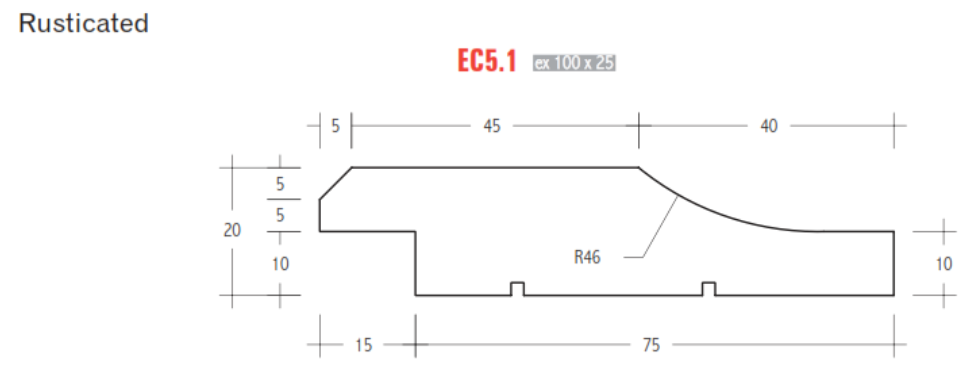 Cypress Weatherboard EC5.1 Green Rusticated 75x20 (less than 200m)