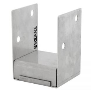 Post Supports Stainless 304 Bolt Down 100mm Box of 10 (VBPS90SS)