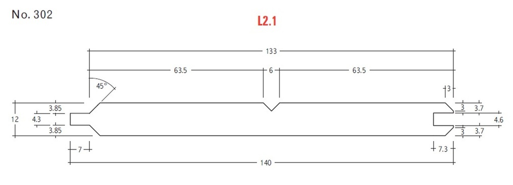Baltic Pine VJ 302 H3 Reversable 140x12 (133 Cover) 5.4 (can oil or Paint)