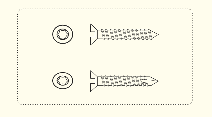 Wood EVO Deep Castellation Cladding 25 mm  Decremet Carbon Steel Metal  Screw 100