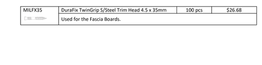 [TPDBOACOP21] Millboard Envello Screws Durafix TwinGrip Trim Head 4.5x35mm 100 (for fascia)