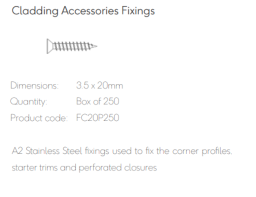 [TPDSHAANT19] Millboard Envello Screws A2 Stainless 20mmx3.5 Box 250