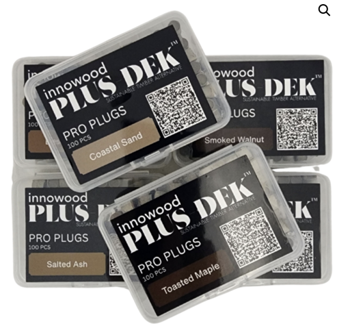 [DUNINNSEA155] Innowood PLUS-DEK Seaside Pebble box of 100 Plugs