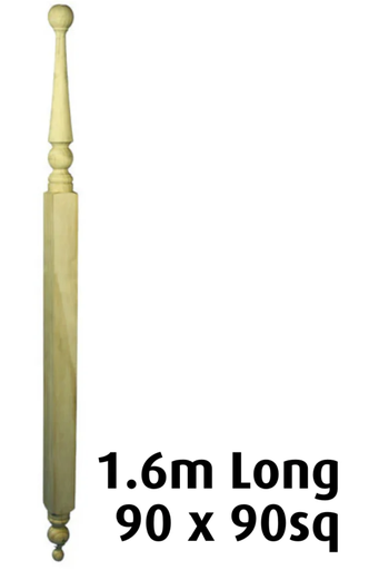 [HAMAG062R] 1600mm Morphett Roof Finial 1600 x 90 sq H3 Treated Pine In Three Pieces