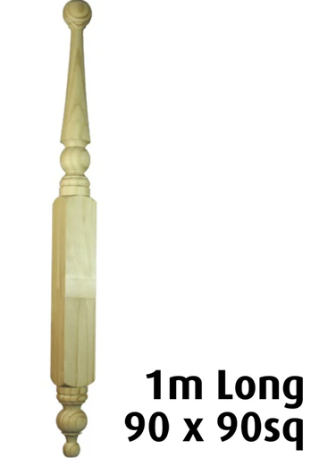 [HAMAG060R] 1000mm Morphett Roof Finial 1000 x 90 sq H3 Treated Pine In Three Pieces  