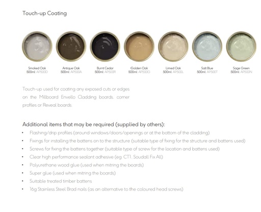 [TPDBOASMO09] Millboard Envello Cladding Board & Batten+ Smoked Oak Touch UP Paint 500ml